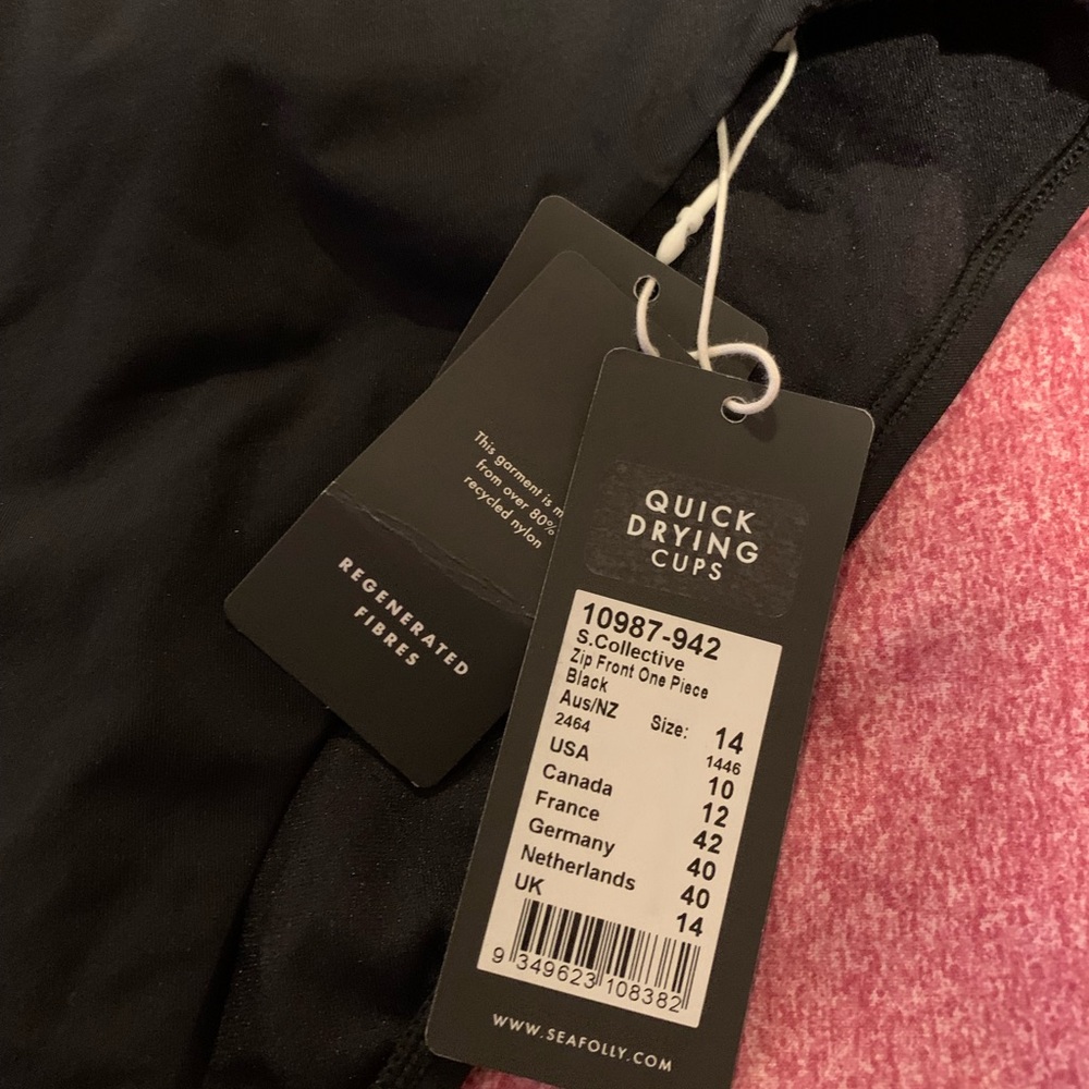 Seafolly Black Zip-Front One-Piece Swimsuit - Picture 5 of 14